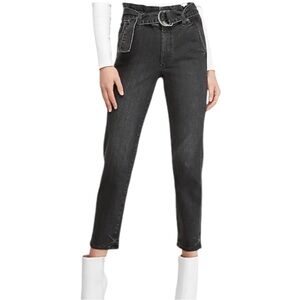 NEW Express Black Super High Waist Paperbag Ankle Jeans Pants Women’s size 4